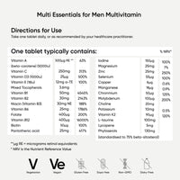 Nutri Advanced - Multi Essentials for Men Multivitamin - Vegetarian and Vegan - 60 Tablets