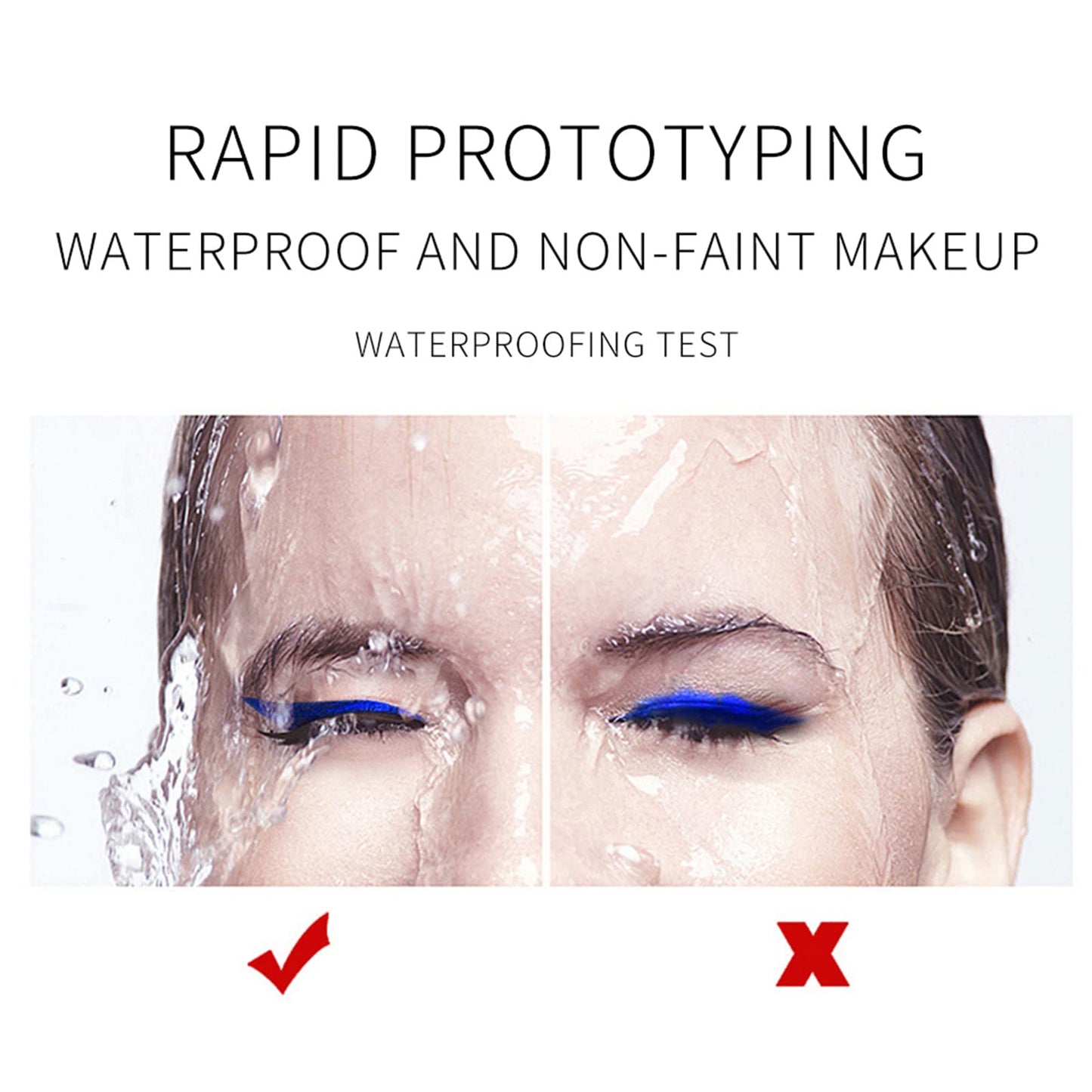 RenhuangFuxi Coloured Eyeliner, Royal-Blue Eyeliner, Waterproof Liquid Eyeliner All Day Long-Lasting Eye Liners, Highly-Pigmented Colourful Eyeliner for Eye Makeup, Black, White(Only Royal-Blue)