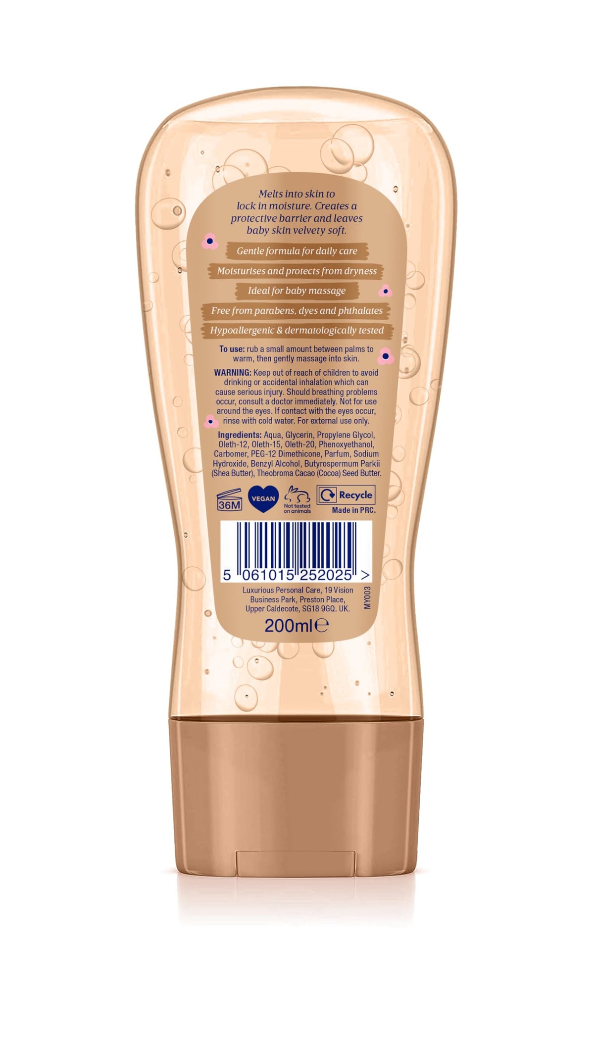 My Little Miracle Bubbly Baby Oil Gel Shea & Cocoa Butter Ideal For Baby Massage, Moisturises & Protects From Dryness 200ml