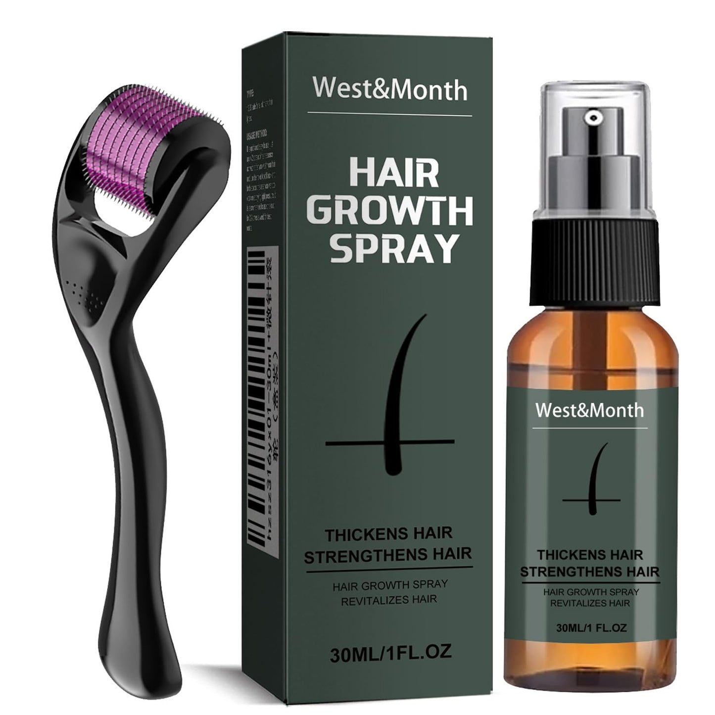 HAORQEE Beard Growth Oil Kit with Beard Roller, Beard Grooming Growth Serum Beard Care for Men, Thickening Stimulate Beard and Hair Growth, Gifts for Men Father (30ml)