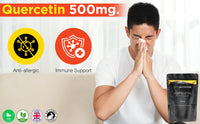 Pure Organic Quercetin - High Potency Quercetin Supplement for Antioxidant Support - Organic Quercitin Antioxidant Supplements for Immune Health & Energy Boost