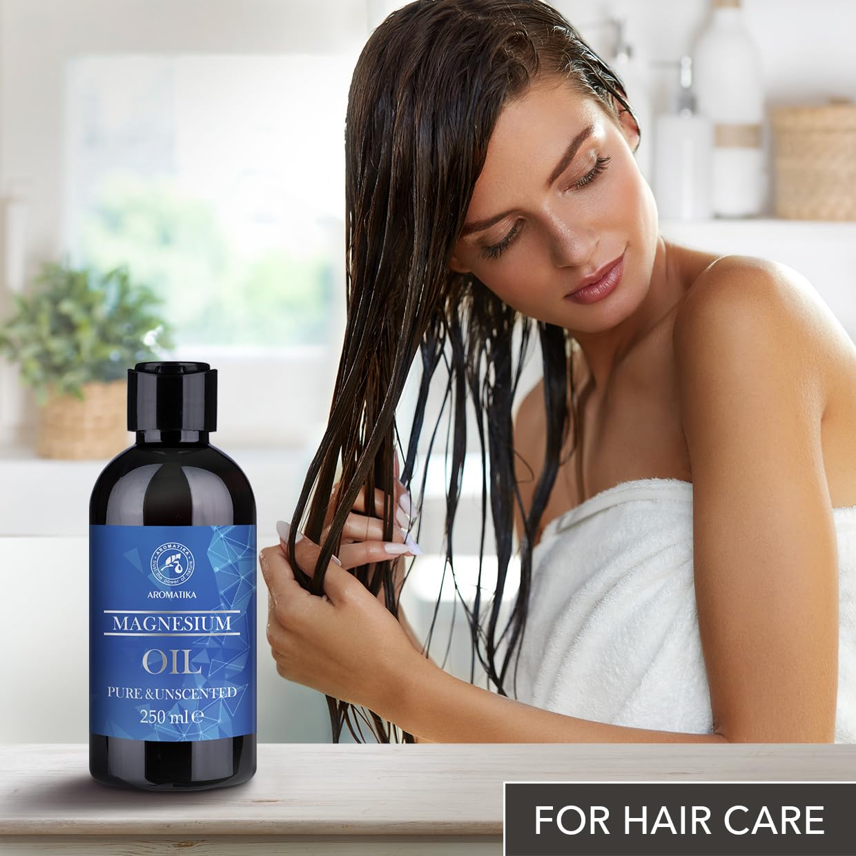 AROMATIKA trust the power of nature Magnesium Oil 250ml - Pure and Unscented Magnesium Oil - Relaxing Oil - Soothing & Relieves Fatigue - Body Care - Hair Care - Skin Hydrating - Massage - Wellness - Beauty