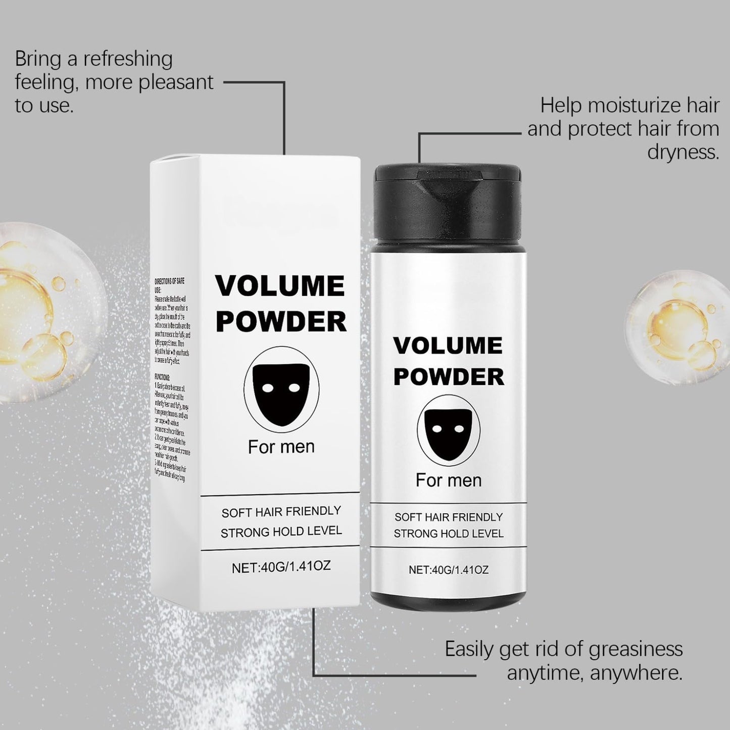 PLVNNZ Texture Powder,Hair Texture Powder,Based Texture Powder,Volume Powder for Men,Hair Styling Powder with Natural Ingredients, Adds Texture & Volume Instantly, Strong Hold 40g