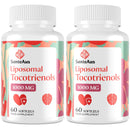 SanteAus Liposomal Tocotrienols Supplement 1000mg, Vitamin E, High Bioavailability, 95% Delta & 5% Gamma Tocotrienol Capsules, for Immune, Bone, Skin, and Antioxidant Support, No Fillers, No Soy, 2 Pack