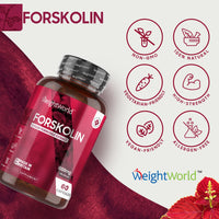 WeightWorld Forskolin Capsules 1000mg - 60 Vegan Capsules - Coleus Forskohlii Extract - Keto & Low Carb Diet Friendly Supplement for Men & Women - Allergen & GMO-Free