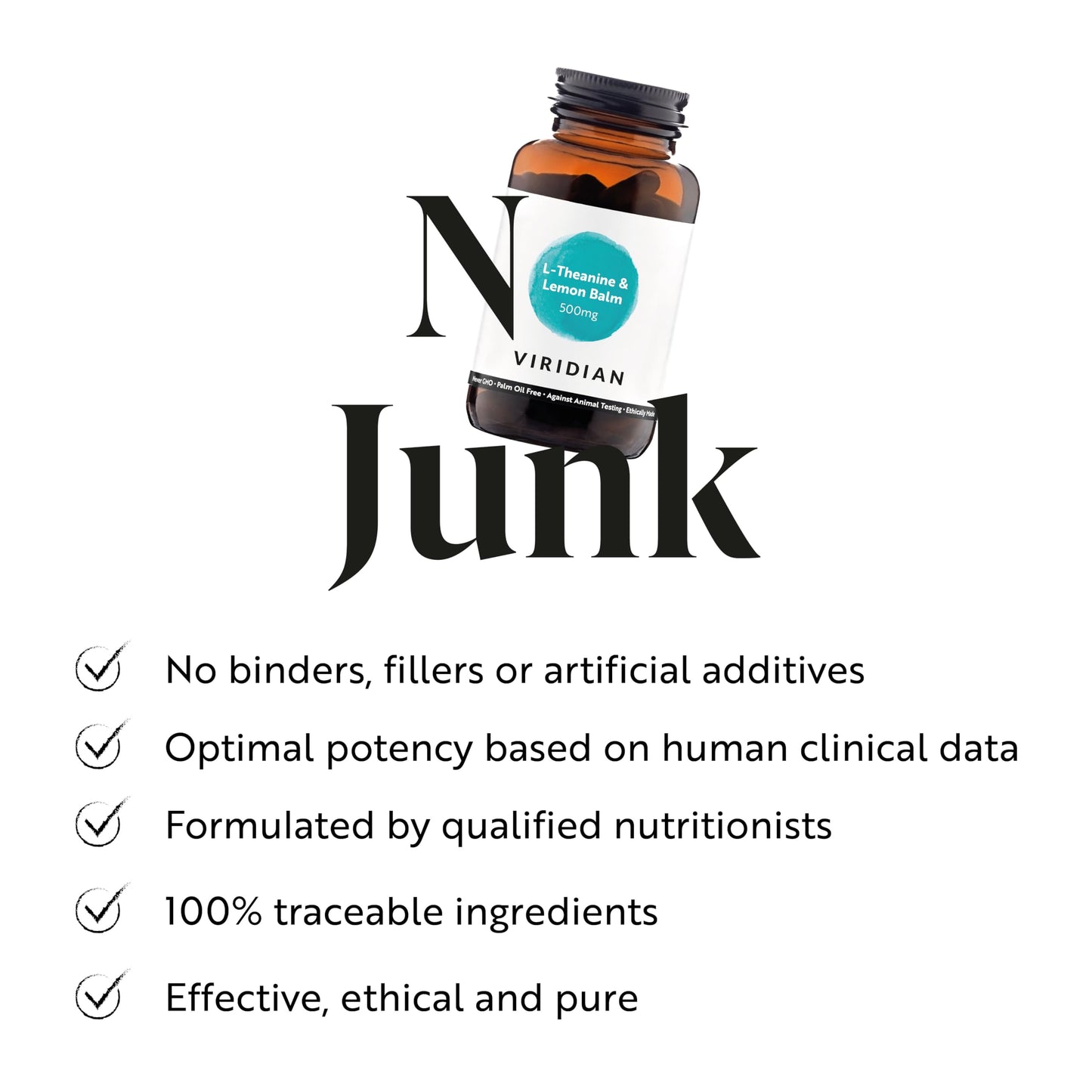 Viridian - L-Theanine and Lemon Balm 90 Veg Caps | 300mg Lemon Balm Extract & 200mg L-Theanine | Supports Cognitive Function | 100% Active Ingredients with No Fillers or Artificial Additives