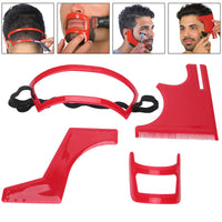 Fybida Beard Hairline Template Kit, Professional 4-Piece Set for Beard and Hairline Shaping, Beard Trimming Tool Facial Hair Outline Shaper Beard Hair Grooming Stencil Styling Guide for Men Styling & Haircut