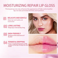 TBeautfave Lip Plumper - Natural Lip Plumper And Lip Care Serum, Pink Lip Gloss, Tinted Lip Balm, Moisturizing Repair Lip Gloss, Hydrating & Reduce Fine Lines, Nourishing Repair Lip Oil