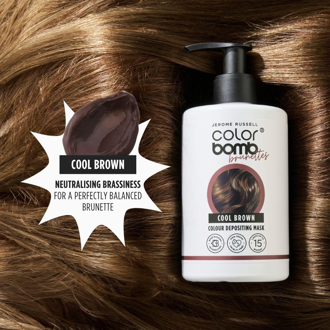 Jerome Russell Color Bomb Brunettes – Cool Brown Colour Depositing Conditioning Mask, 300ml