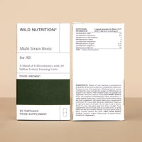 Wild Nutrition WILD NUTRITION Food-Grown® Multi Strain Biotic | Probiotics for Gut Health 30 Billion Live Bacteria | Lactobacillus, Acidophilus, Bifidobacterium | 8 Key Strains of Bacteria | Vegetarian | 30 caps