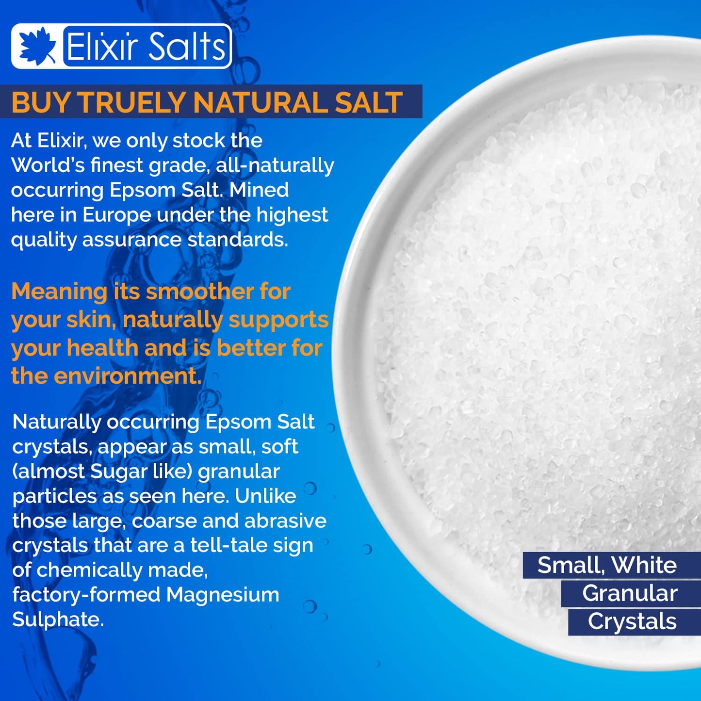 Elixir Gardens 100% BP FCC Food Medical Grade Organic Epsom Salts Various Sizes 200g-25kg | 300g | Mined in Germany