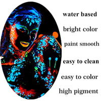 Go Ho Neon Orange Body Paint Washable(2.37oz,70ml),Glow UV Blacklight Face Paint,Water Based Neon Fluorescent Orange Face Paint for SFX Cosplay Costumes Festivals Halloween Makeup