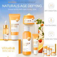HAORQEE Skin Care Sets & Kits for Teenage Girls Gifts, Vitamin C Skincare Set Simple Beauty Pamper Anti-Ageing,Brightening,Moisturising Gift Sets for Women, Includes Cleanser-Toner-Serum-Eye Cream-Serum Cream