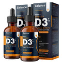 Balance ™ Vitamin D3 + K2 Liquid Drops - Vegan - High Strength 2000iu D3 + 25mcg K2-2 Month Supply - 120 Servings - 9,000mcg 60ml Dropper Bottle - Sublingual Fast Absorption - Made in UK by Balance (2X Pack)
