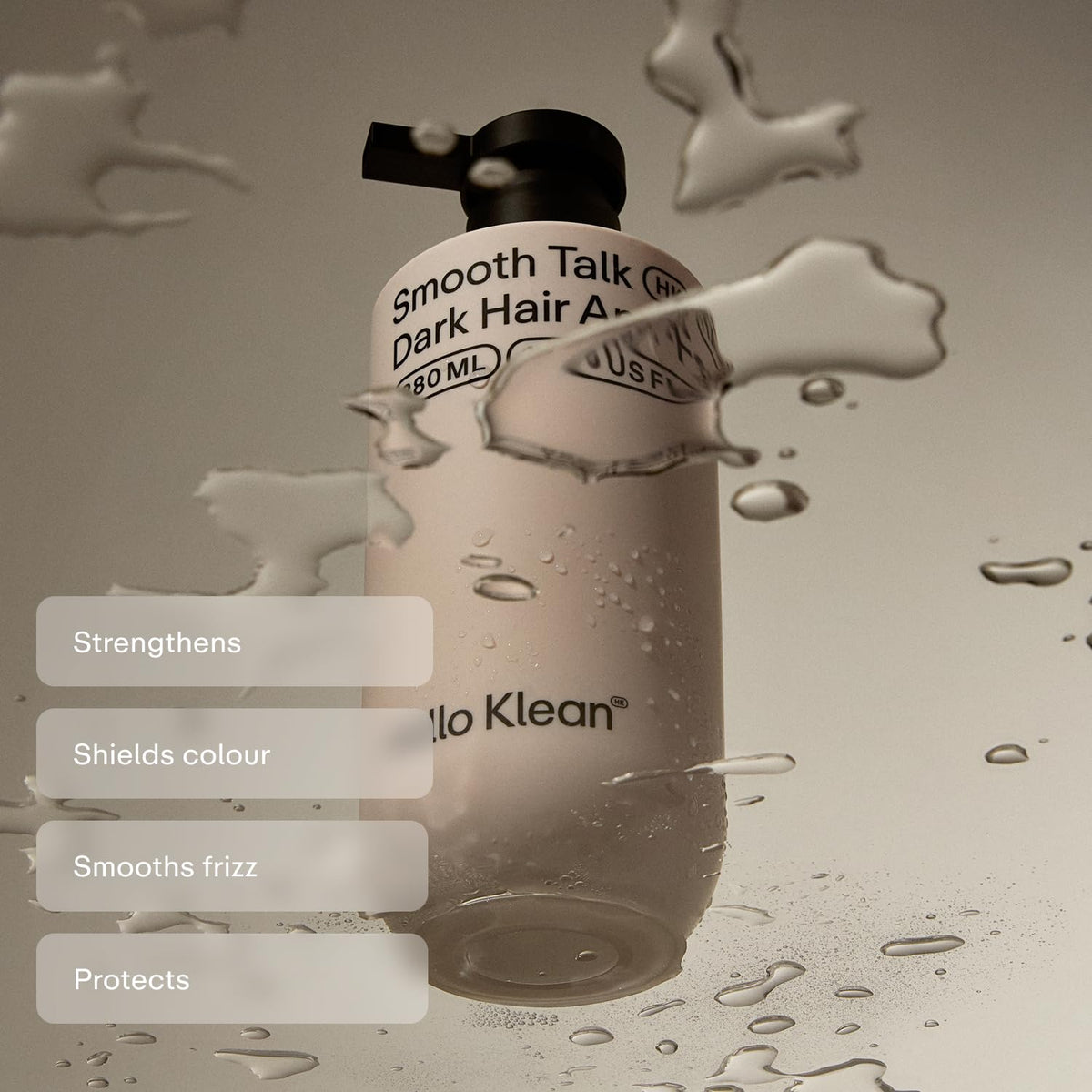 Hello Klean Smooth Talk Dark Hair Anti-Fading Conditioner - Hydrates & Repairs to Reverse Damage Caused by Hard Water - Stop Colour Fading & Protect Against Brassiness - With UV Protection