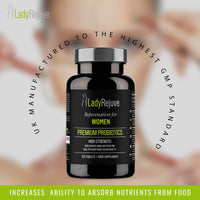 LadyRejuve Premium Probiotics | 120 Vegan Tablets | 10 Billion CFU - Specially Formulated Probiotic Supplement for Women | Supports Digestive Gut Health | Provides Constipation Relief for Adults