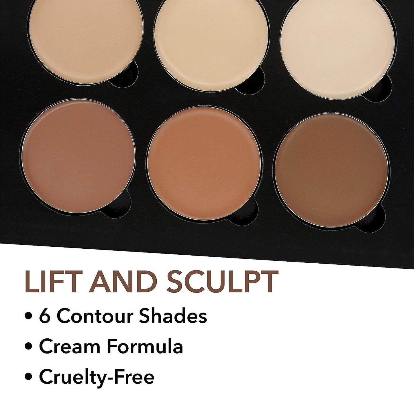 W7 Lift & Sculpt Cream Contour Kit - Concealing, Highlighting & Contouring Makeup Palette - Step-by-Step Instructions Included - 2 Pack
