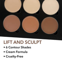 W7 Lift & Sculpt Cream Contour Kit - Concealing, Highlighting & Contouring Makeup Palette - Step-by-Step Instructions Included - 2 Pack