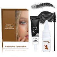 NLFOX Black Eyebrow Tint - 2-in-1 Eyelash Tint & Eyebrow Dye Kit - Waterproof Eye Brow and Lash Tint Kit Long Lasting - Natural Black Eyelash Dye 10min Fast & Easy for Starters Home Use