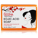Geisha, Kojic Acid Soap - 7 oz / 200g - BIG SIZE Skin Brightening Bar, Helps to Reduce Pigmentation on: Face, Body, Hands, Knuckles, with Coconut Oil
