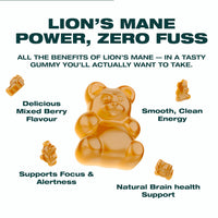 Swiss Peak Lion's Mane 2000mg Max-Strength Gummies, Ginkgo Biloba, Citicoline, Cordyceps, Vitamins B5, B12, 30 Pieces, UK Made | Mental Clarity, Effective Alternative to Capsules and Tablets