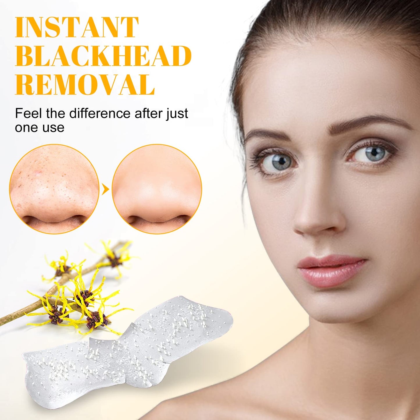 Tioueo Nose Strips 80 Packs, Blackhead Remover Pore Strips, Blackhead Pore Strip, Deep Cleansing Nose Strips for Clearer Skin White