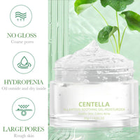 Hydrating Centella Gel Cream - Face Moisturizer for Women - Nourish Moisturiser for Oily Skin - Face Cream for Women - Centella Asiatica Gel Moisturiser - Sooths Skin Calms Acne 55g