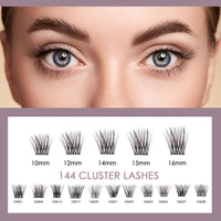 ocean pearl Ocean Pearl Cluster Lashes 144Clusters Individual Eyelashes 10-16mm Eyelash Extensions Natural Lash Clusters Long Lasting D Curl Eyelash Clusters DIY Lash Extensions for Beginners at Home-DM23