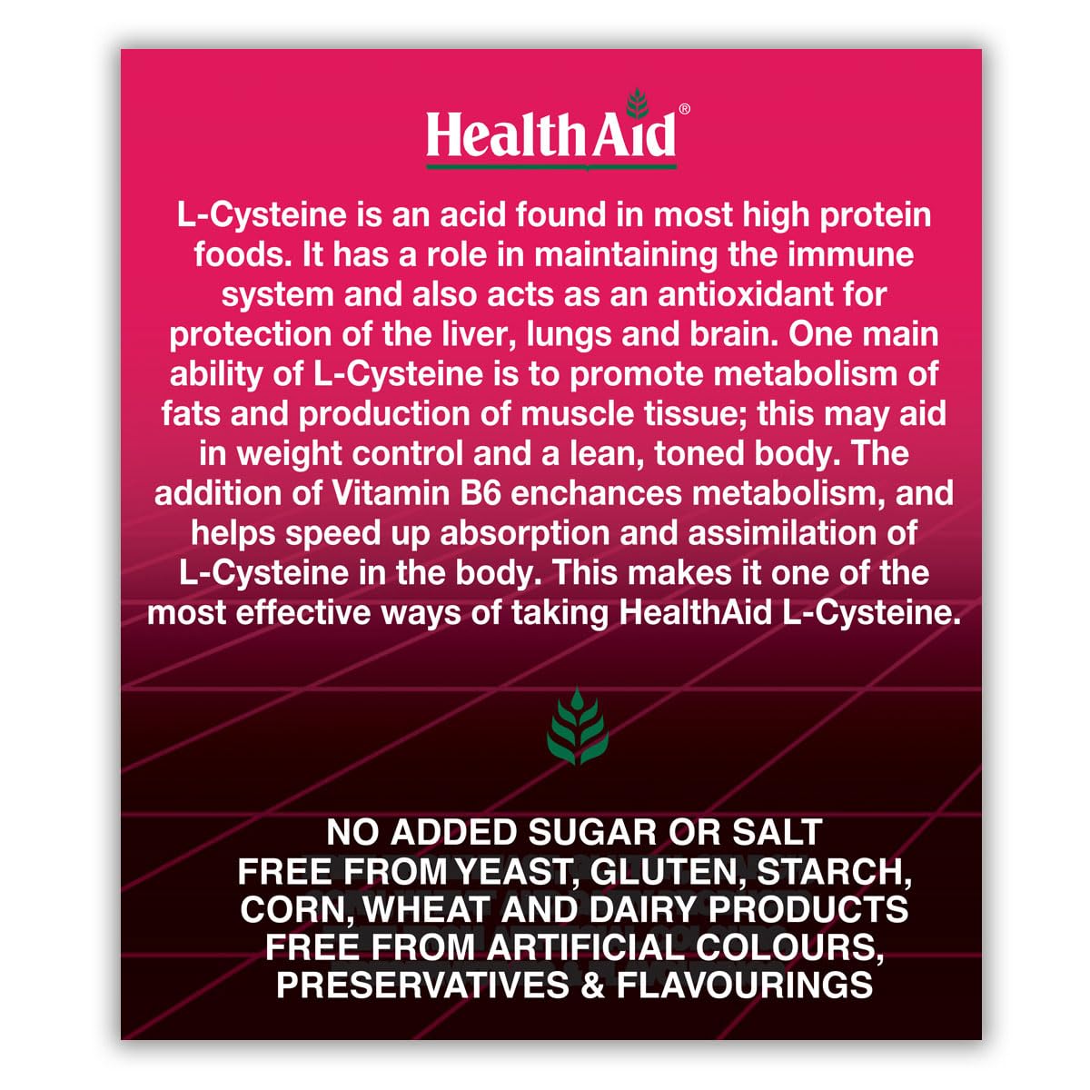 HealthAid L-Cysteine 550mg - 30 Tablets