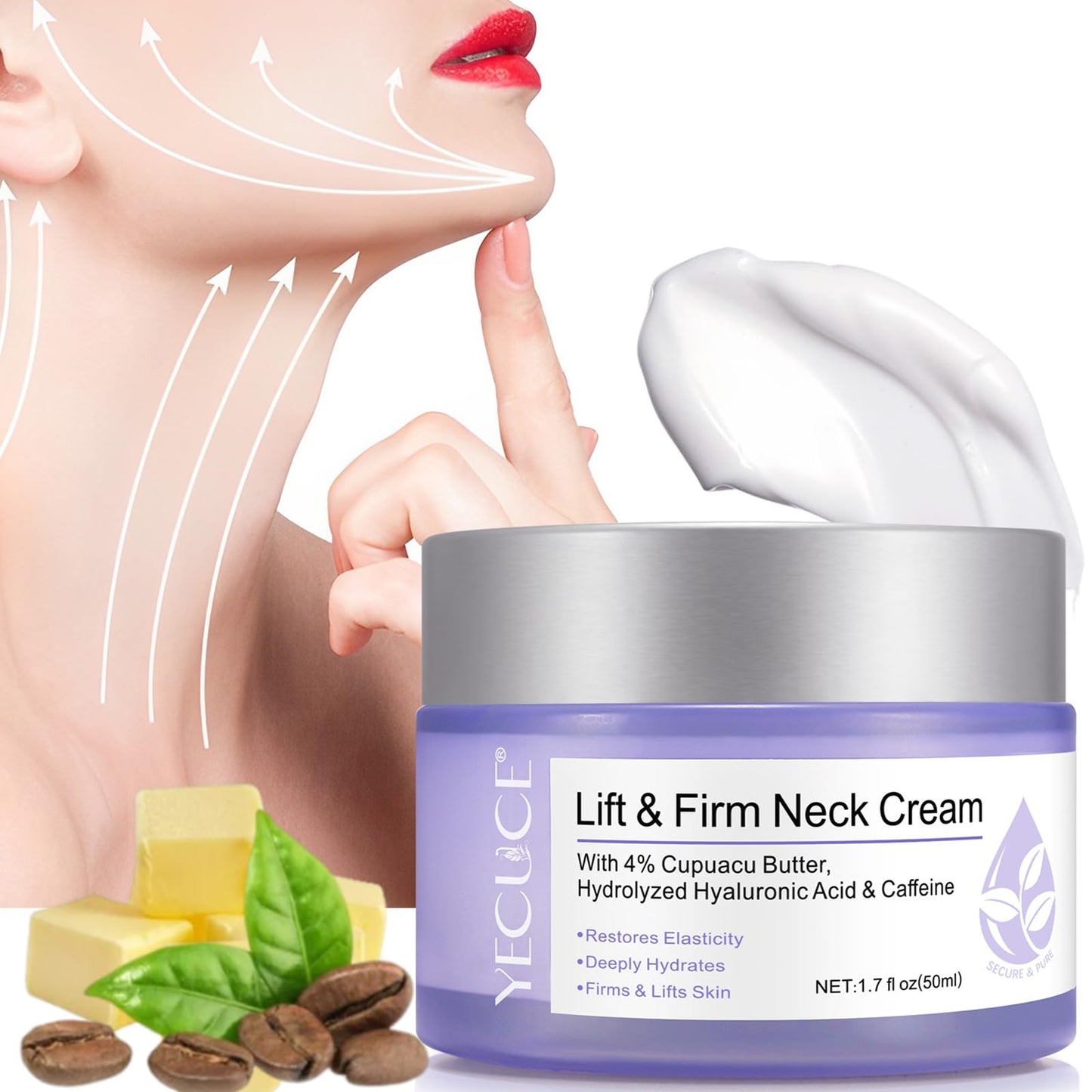 Neck Firming Cream - Anti-Aging Neck Cream for Tightening and Wrinkles for an Even Skin Tone and Neck Lift (50ml)