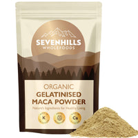 Sevenhills Wholefoods Organic Gelatinised Maca Powder 400g | Four Roots - Yellow, Red, Purple, and Black | Peruvian | Certified Organic | GMO-Free | Gluten-Free