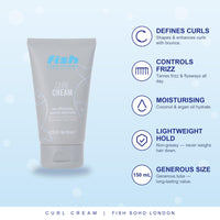fish Fish Curl Cream 150ml – Define & Hydrate Curls with Lightweight Hold & Frizz Control – Moisturising Formula for Soft, Natural-Looking Waves