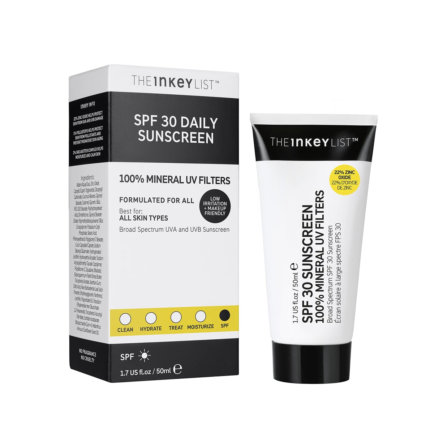 The INKEY List SPF 30 Daily Sunscreen which Offers Broad Spectrum Protection from Both UVA and UVB Rays 50ml