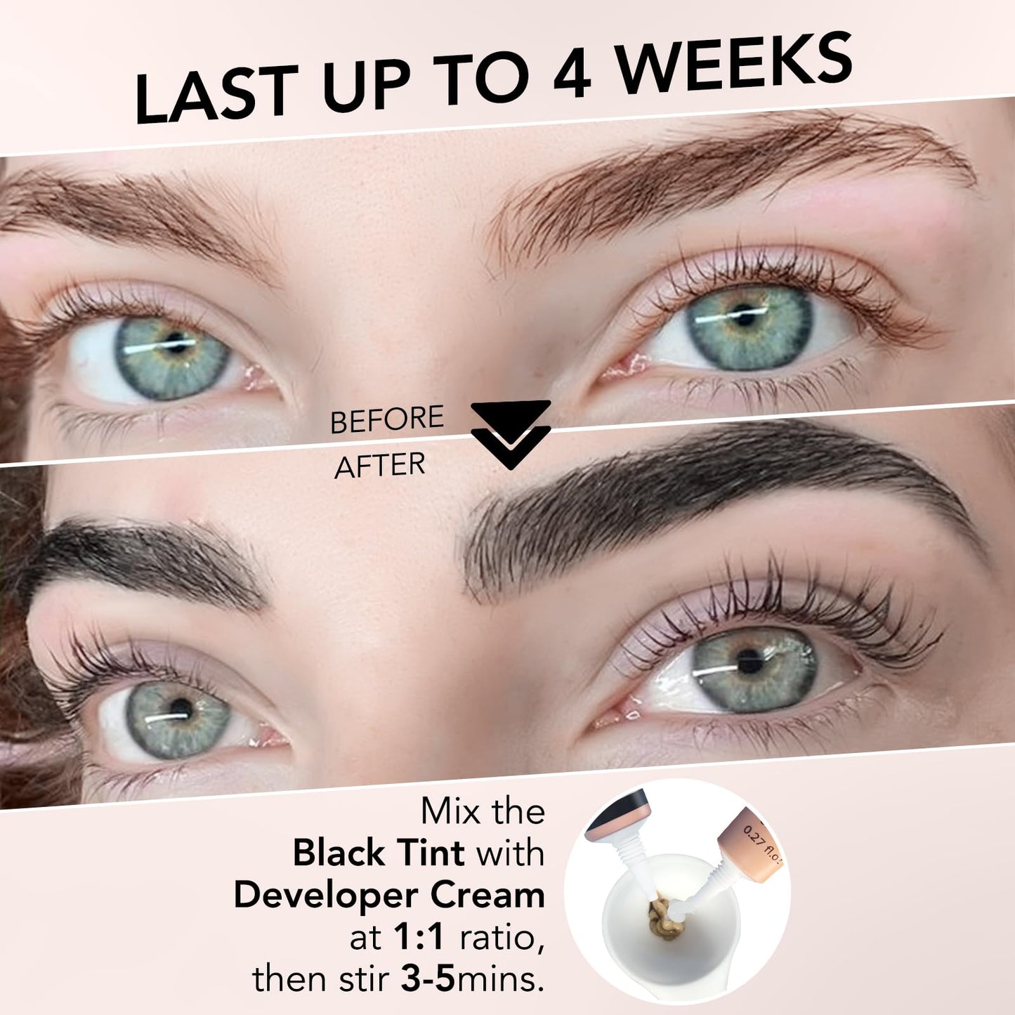 Lomansa Eyelash Tint, Lash Tint Kit, 2 in 1 Eyebrow Dye and Lash Dye Black, 10 Applications Fast and Easy for Beginner, Salon Quality