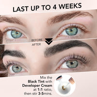 Lomansa Eyelash Tint, Lash Tint Kit, 2 in 1 Eyebrow Dye and Lash Dye Black, 10 Applications Fast and Easy for Beginner, Salon Quality