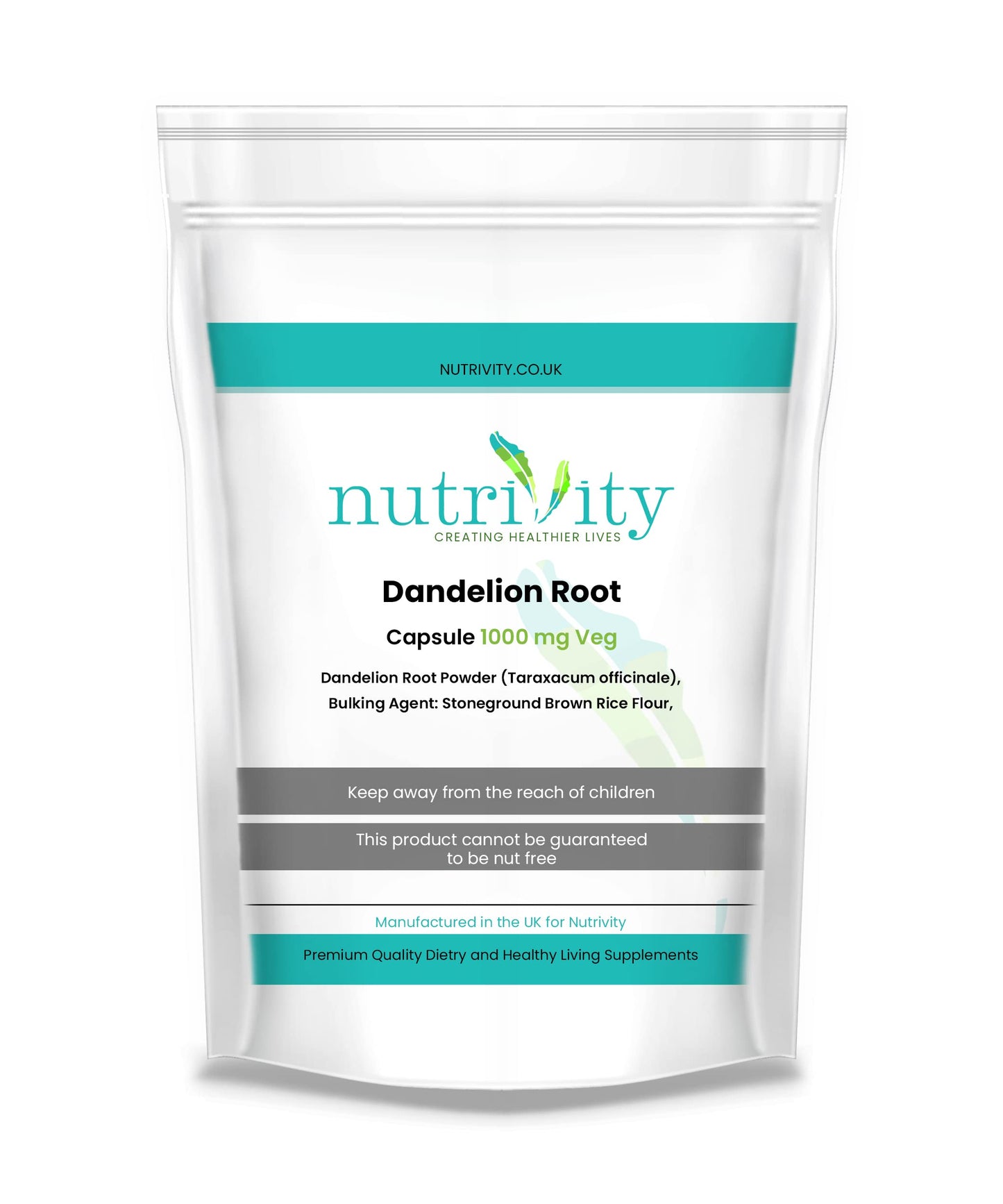 Dandelion Root 1000mg Veg Capsules Power Minerals, Vitamin Rich by Nutrivity (30)