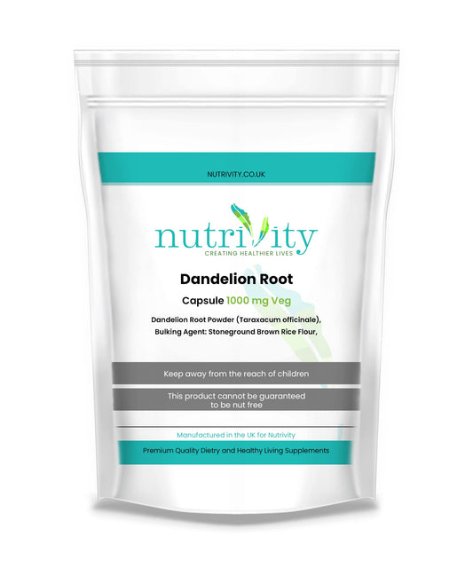 Dandelion Root 1000mg Veg Capsules Power Minerals, Vitamin Rich by Nutrivity (30)