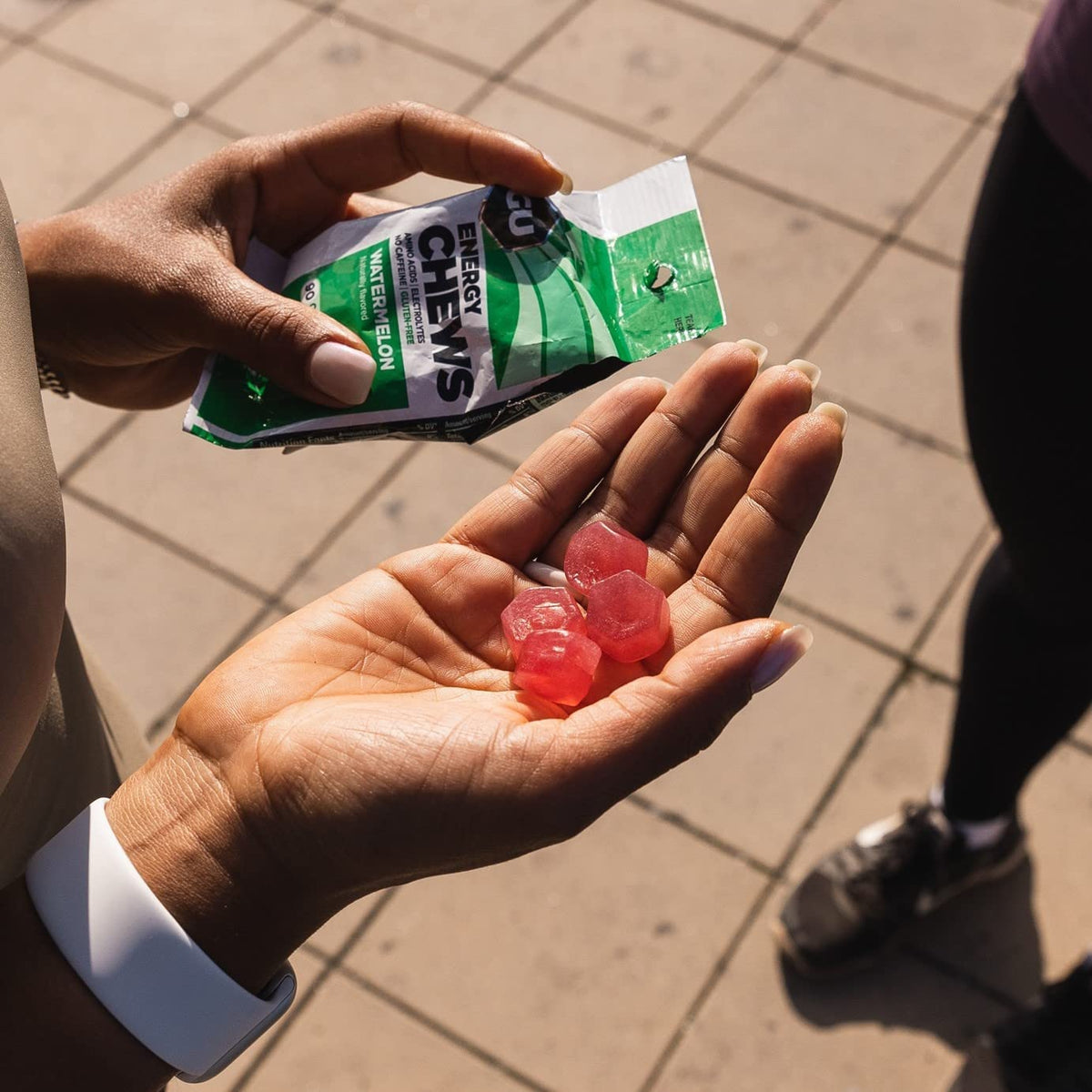 VPoint Leisure GU Energy Chews Double Serving Packs. Energy Gummies with Electrolytes for Running, Cycling, Triathlon & Other Sports - Pack of 2 (Watermelon)