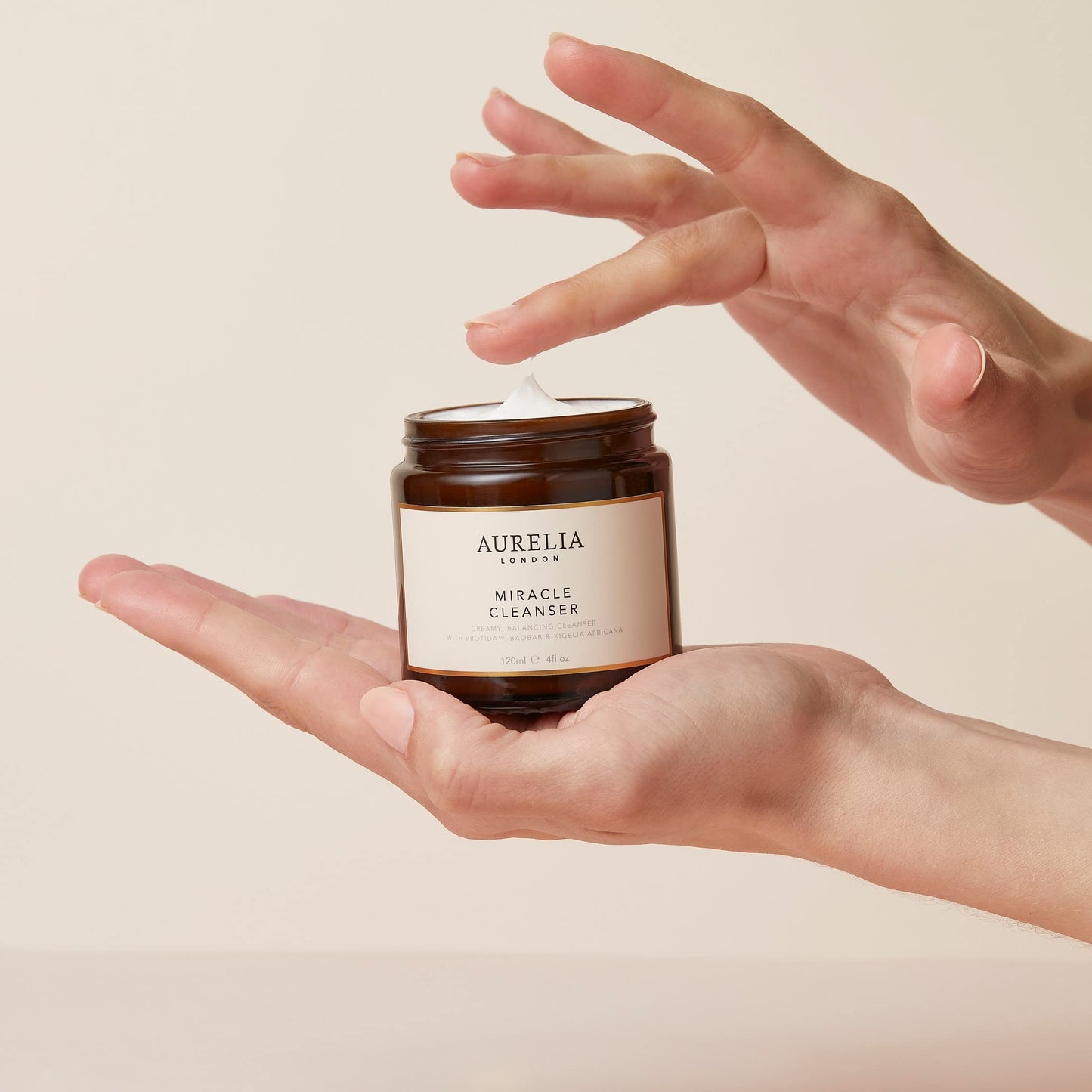 Miracle Cleanser 120ml | Facial Cleanser with Probiotics to Remove Impurities and Makeup | Face Cream with Glycerin to Hydrate Dry Skin | Made from Natural ingredients | Aurelia London