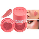 LOPHE Heart Stamp Blush, Stamp Blush with Heart Shaped Applicator, Air Cushion Blusher, Moisturizing Cheek Tint Blushers for Cheeks Make Up, Natural-Look Cheek Tint Set Long Lasting Makeup (#02)