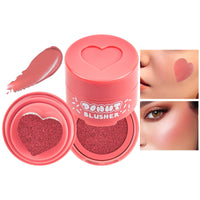 LOPHE Heart Stamp Blush, Stamp Blush with Heart Shaped Applicator, Air Cushion Blusher, Moisturizing Cheek Tint Blushers for Cheeks Make Up, Natural-Look Cheek Tint Set Long Lasting Makeup (#02)
