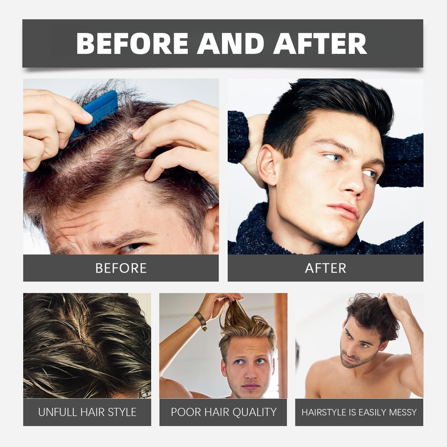 ShunJian 50ml Hair Concealer Cream,Hair Concealer,Ha/ir Dye Stick,Root Cover Up Stick,Root Con/cealer,Enhance Hairline,Natural Volumized Look,Suitable for Women and Men,Long-Lasting and Styling(Dark brown)