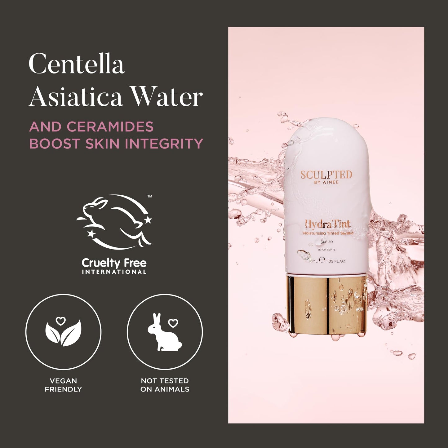 HydraTint Moisturising Tinted Serum from Sculpted by Aimee - 2-in-1 Makeup and Skin-Perfecting Skincare Formula with SPF 20