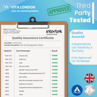 VL Vita London Ashwagandha KSM-66 High Strength Tablets 3000mg | 2 Month Daily Supply | 120 Organic Supplement Tablet (Not Capsule, Gummies or Powder) | Made in UK | Vegan
