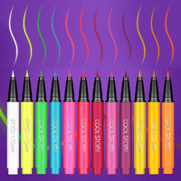 Srumvoat 12 Colors Neon Face Paint Glow In the Dark Under UV Light For Party Accessories, Festival Body Glow Makeup Eyeliner Pens, Waterproof Quick Drying Long-Lasting Adults Kids Halloween Cosplay Paints