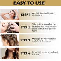 Ginger Shampoo, Ginger Hair Growth Shampoo, Anti Hair Loss Shampoo, Natural Organic Ginger Shampoo Promotes Hair Growth, Anti-dandruff & Anti-itching Ginger Shampoo for Hair Loss Women Men (1pcs)