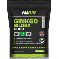 Ginkgo Biloba 6000mg - High Strength Vegan Ginkgo Biloba Leaf Extract 60 Tablets 50:1 Extract � Gluten Free, GMO Free - Made in UK by PROELITE