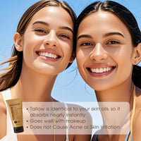 Lumiter Beef Tallow Sunscreen SPF 50+, Organic Sun Cream, Tallow Balm Instant Sun Protection, Spf 50 Face Moisturiser