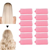 Foam Sponge Hair Rollers,12 Pieces Soft Sleeping Hair Curlers Flexible Hair Styling Curlers Sponge Curlers Professional Home Salon Portable Soft Hair Curler Tool for Hair Styling (Pink)