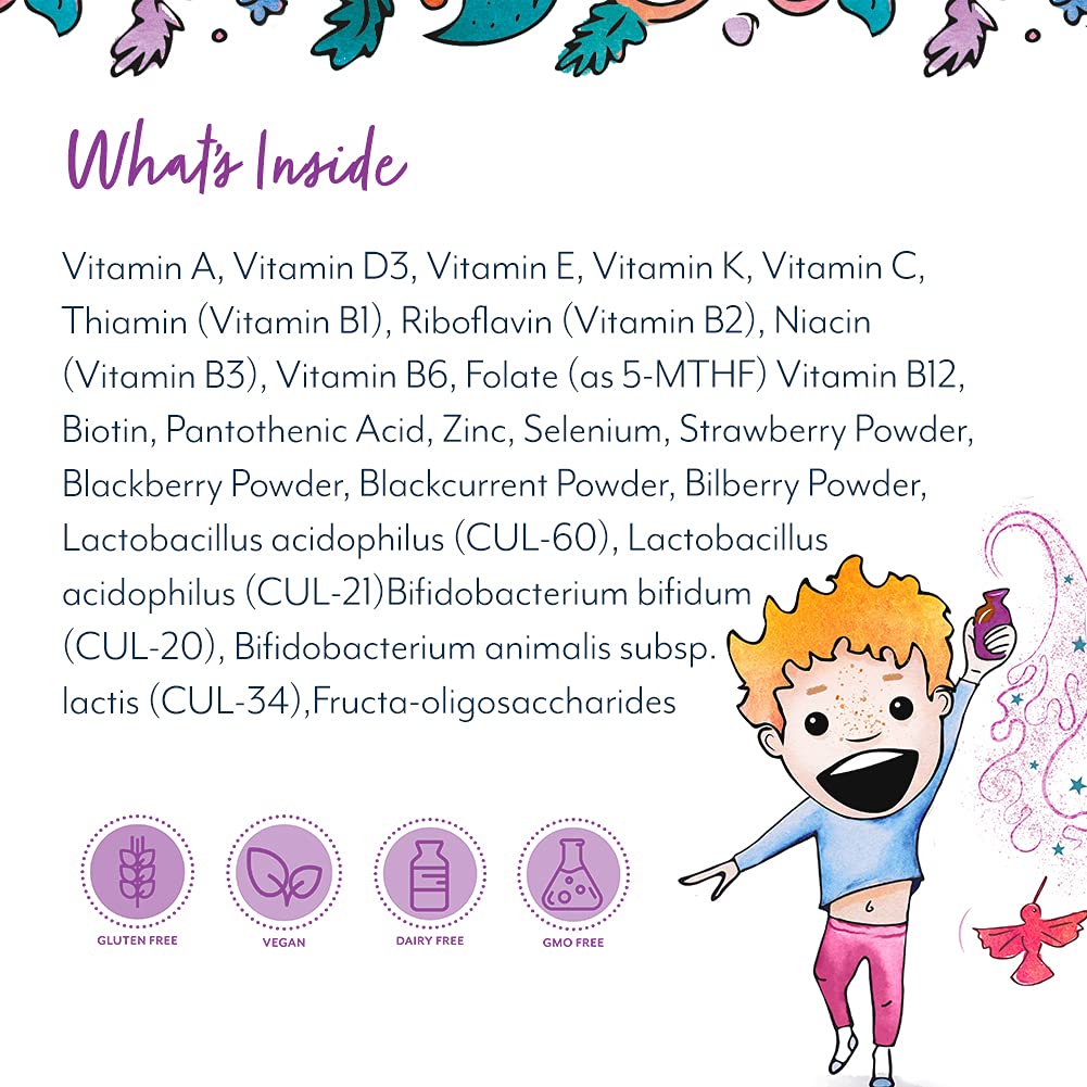 BABA WEST Baba West | Children's Multivitamin & Multibiotic Powder | with Live Cultures, Essential Vitamins & Minerals | Kids 1 to 12 Years